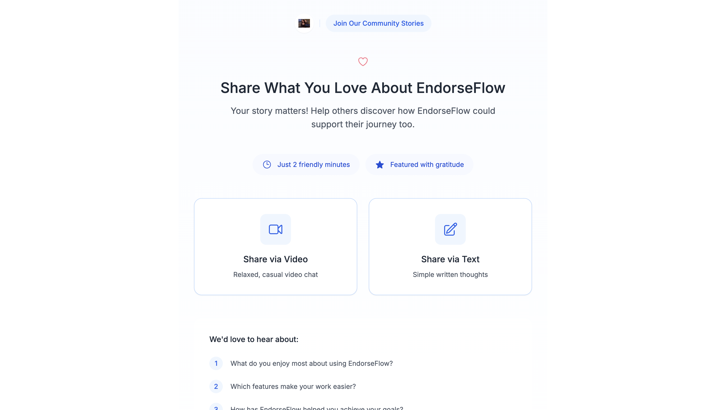 Collect testimonials